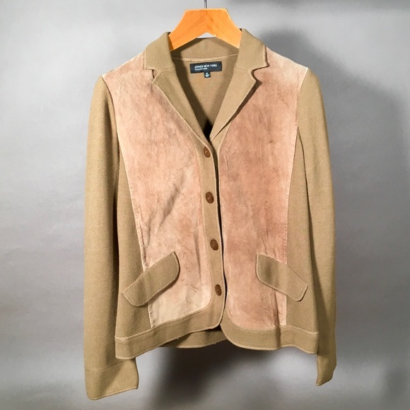 Jones New York Sweaters - Jones New York Women’s knit suede sweater sz Med